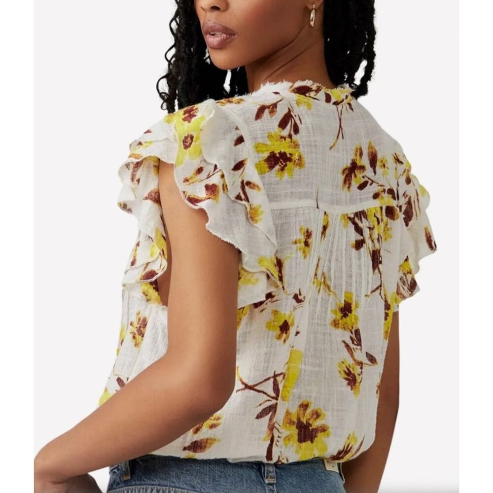 NWT Free People Naya Print Top in Ivory Combo - Picture 2 of 11